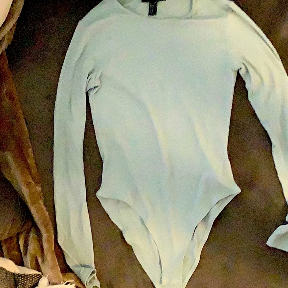 Modern mint colored body suit. Size: Small; Brand: Forever 21
